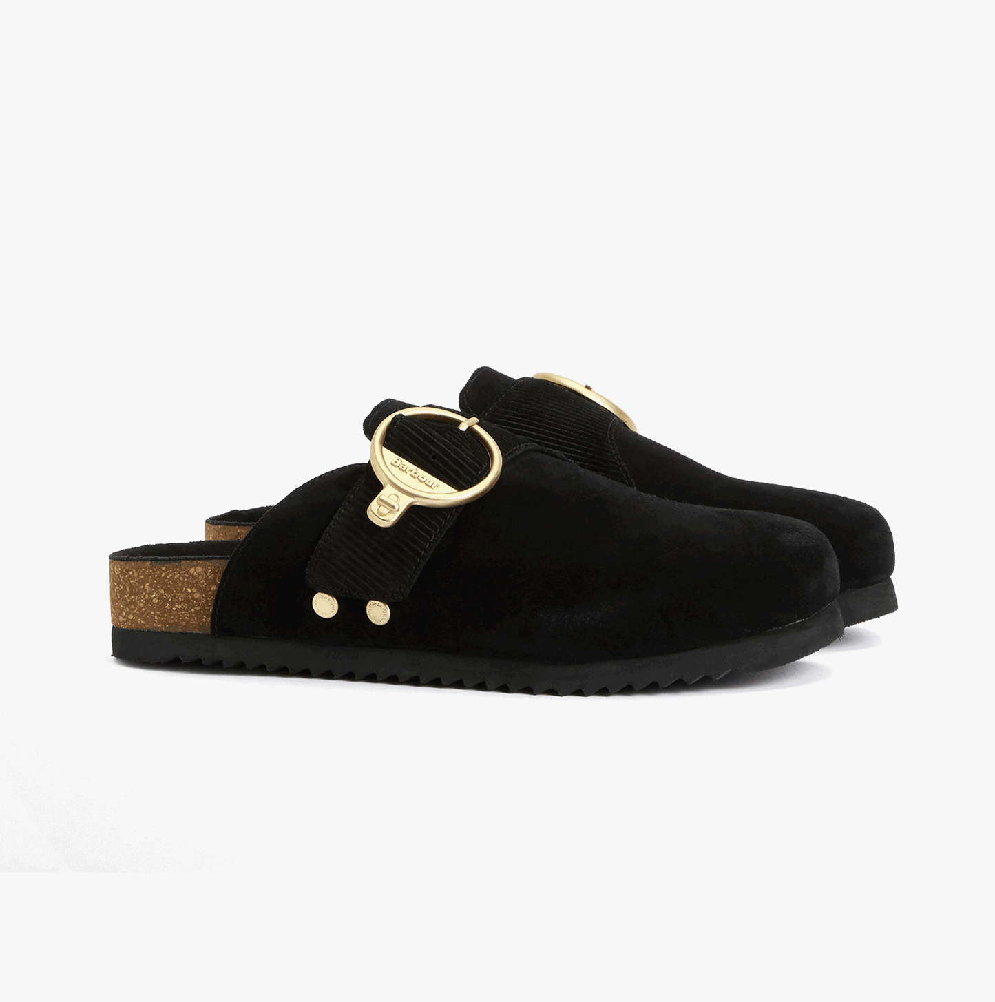 Barbour KYRA CLOSED Womens Mules Sandals Black Suede