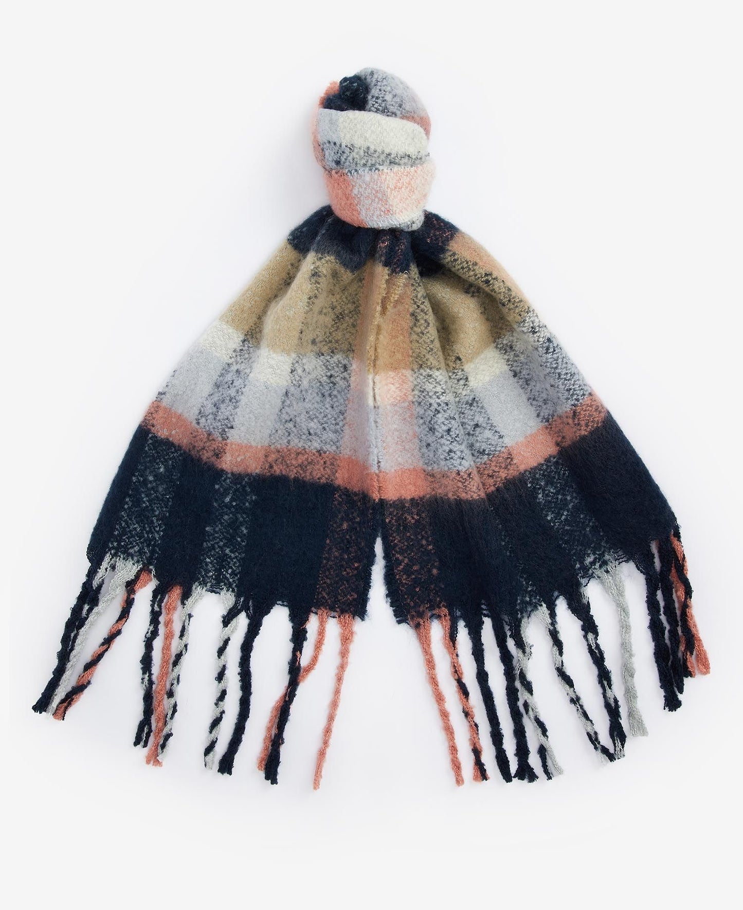 Barbour RAWSON CHECK Scarf Womens Navy/Pink Rust