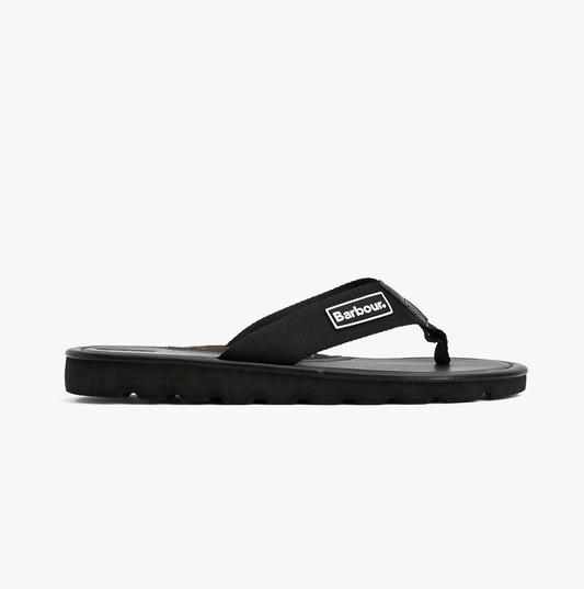 Barbour HARKER Mens Toe-Post Sandals Black