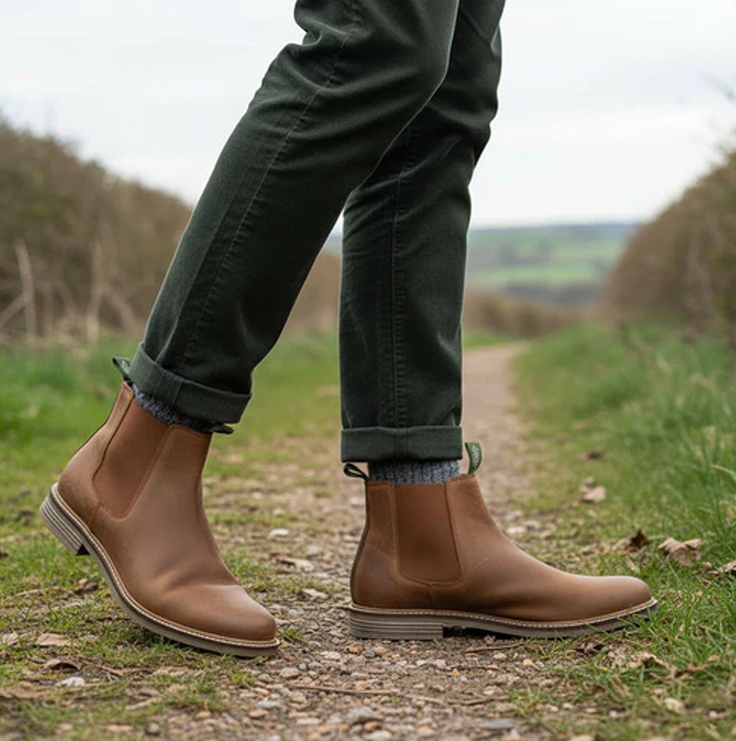 Barbour FARSLEY Mens Chelsea Boots Tan