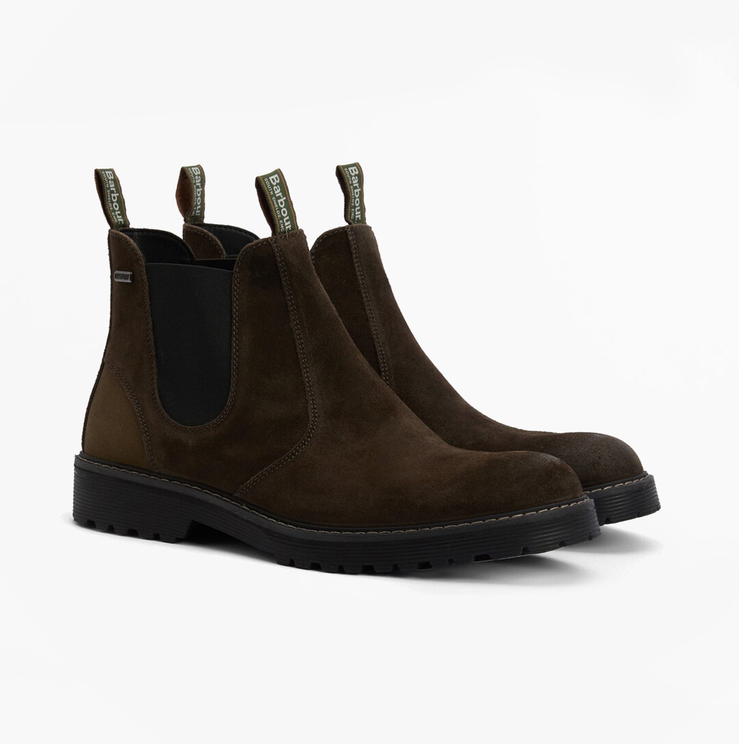 Barbour PATTON Mens Waterproof Chelsea Boots Oiled Brown Suede