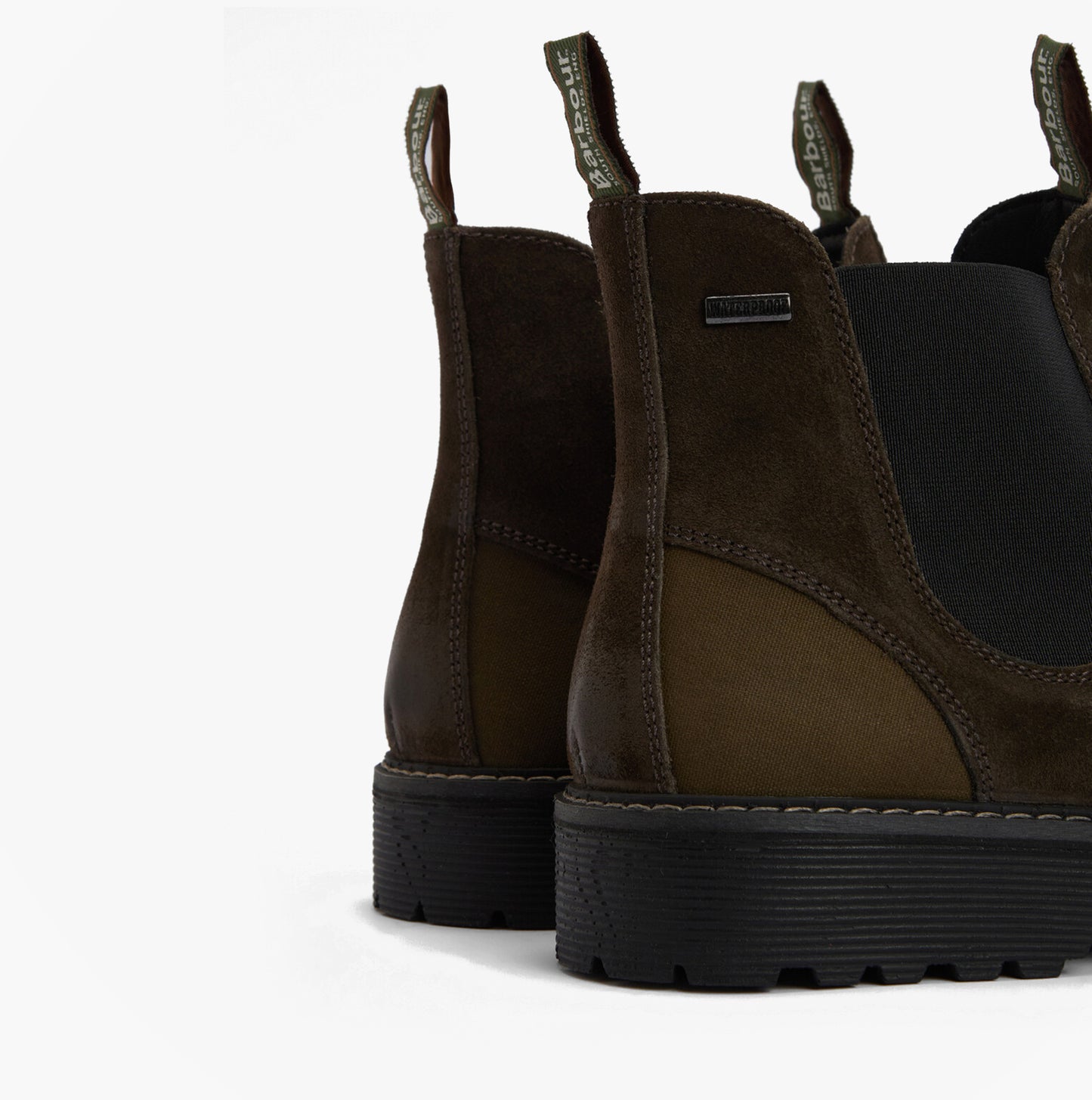 Barbour PATTON Mens Waterproof Chelsea Boots Oiled Brown Suede