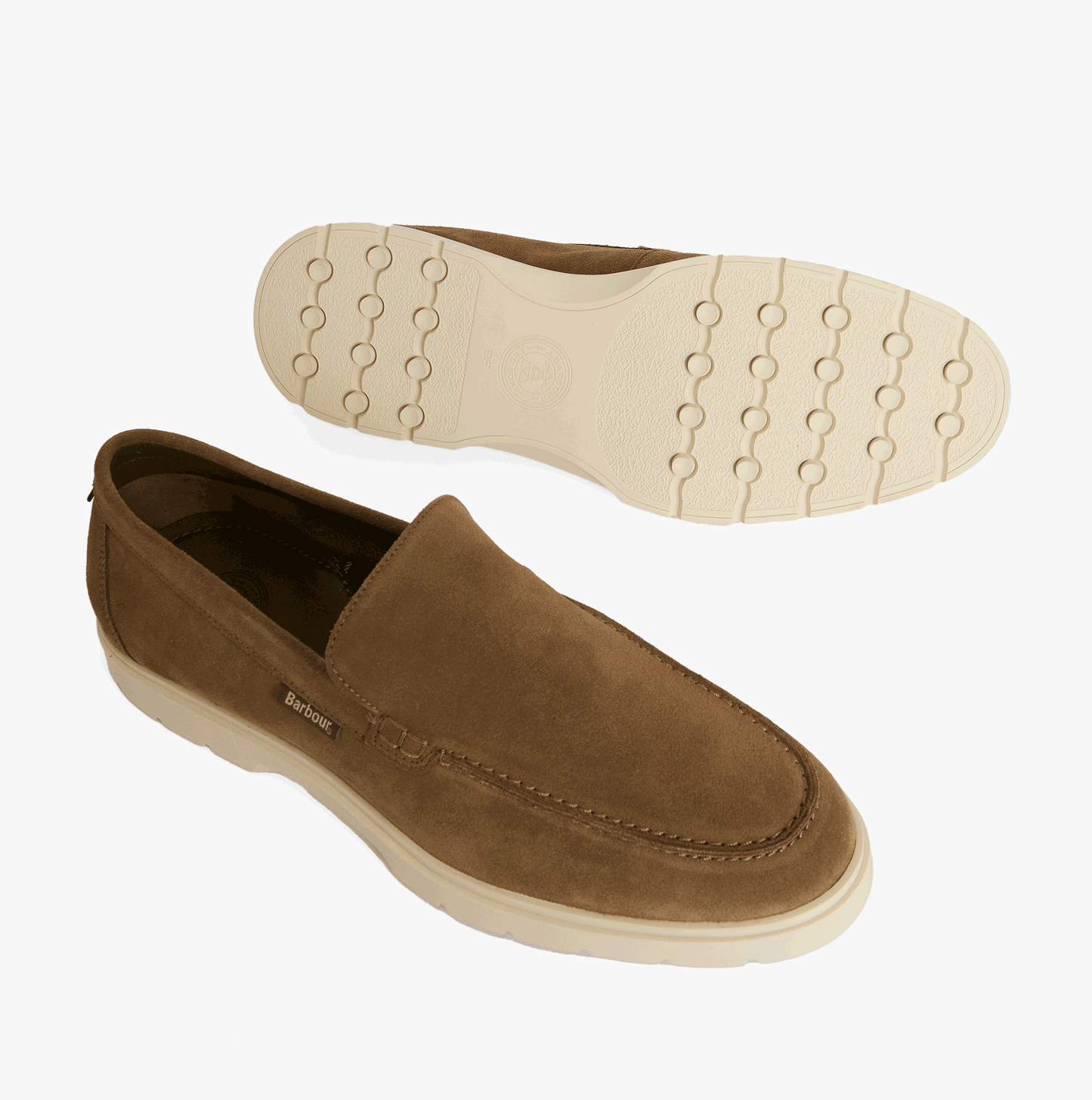 Barbour CARTY Mens Loafer Shoes Taupe Suede