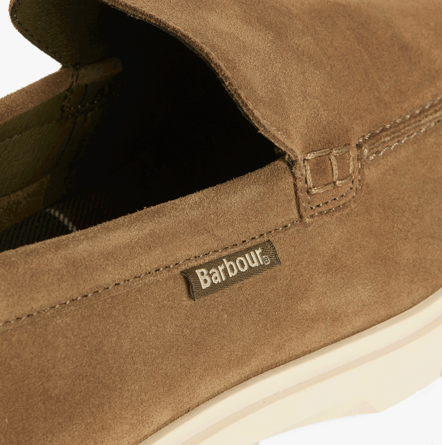 Barbour CARTY Mens Loafer Shoes Taupe Suede