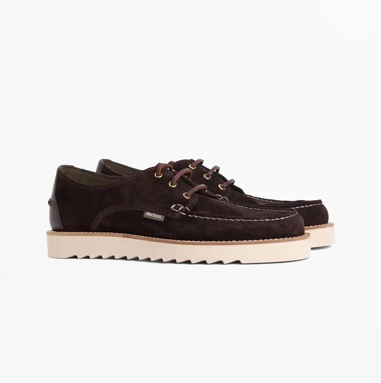 Barbour AYDON Mens Derby Shoes Dark Brown Suede