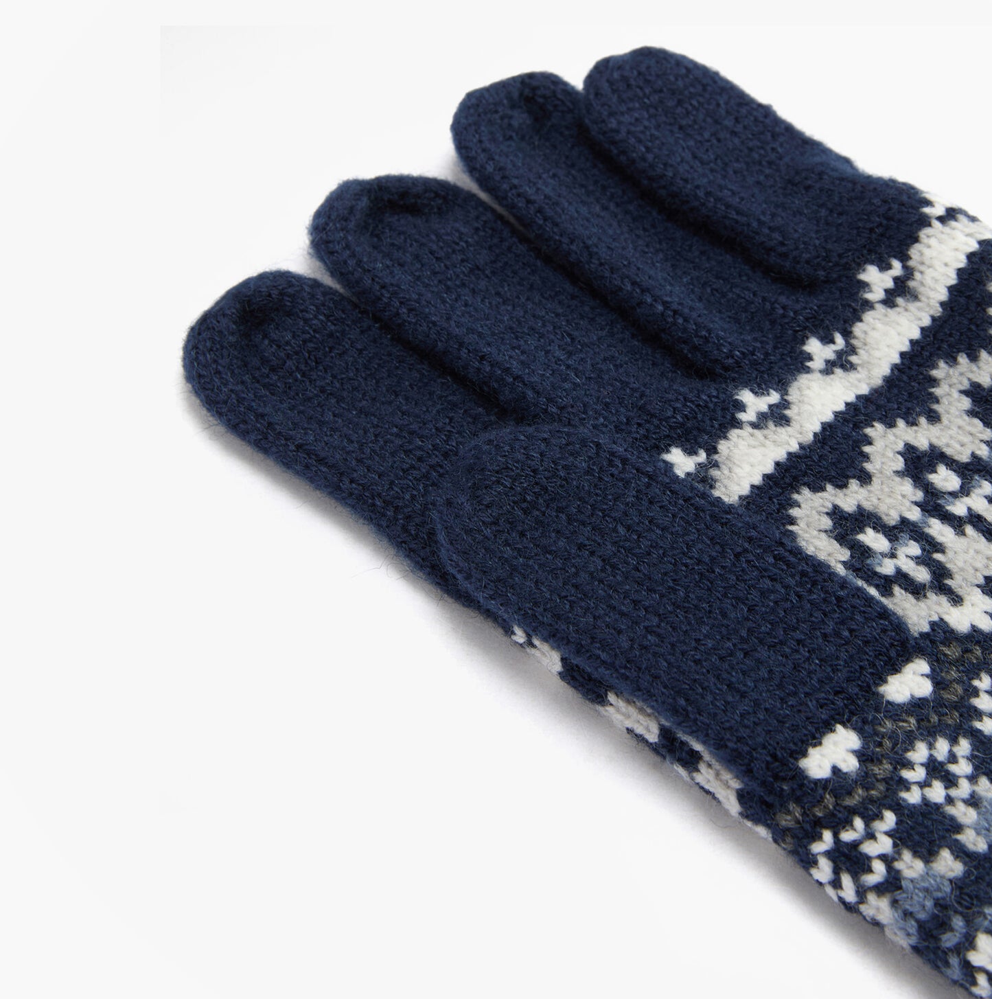Barbour MARLOW FAIR ISLE KNITTED Mens Gloves Navy