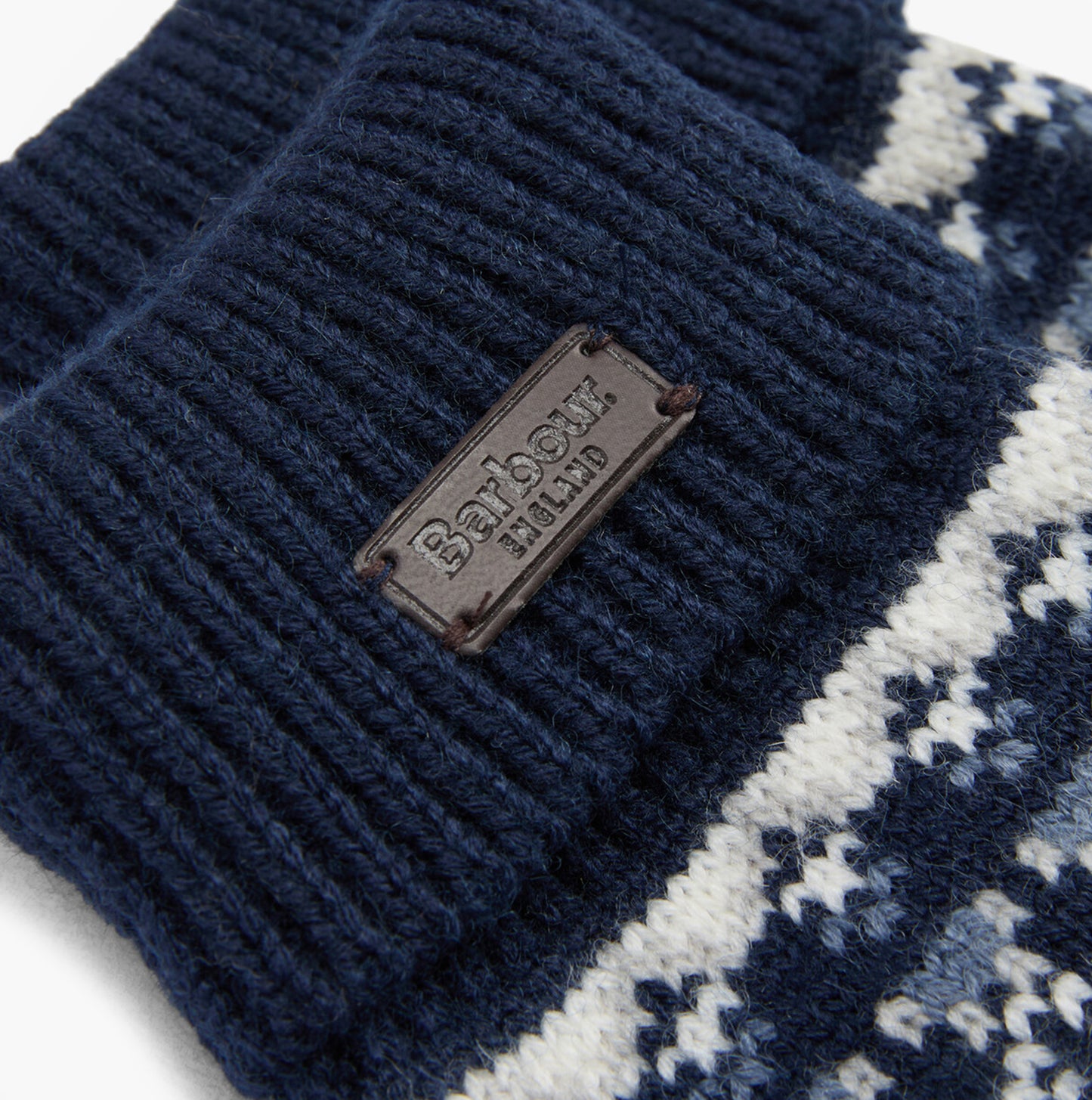 Barbour MARLOW FAIR ISLE KNITTED Mens Gloves Navy