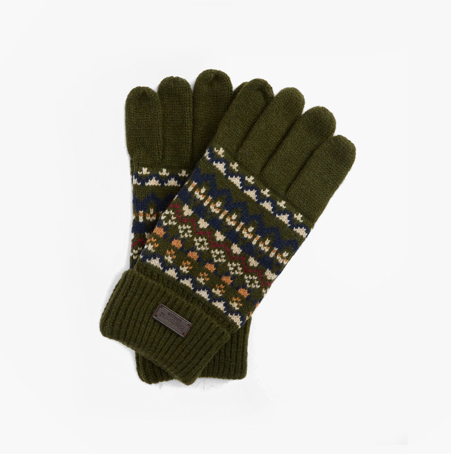 Barbour MARLOW FAIR ISLE KNITTED Mens Gloves Olive