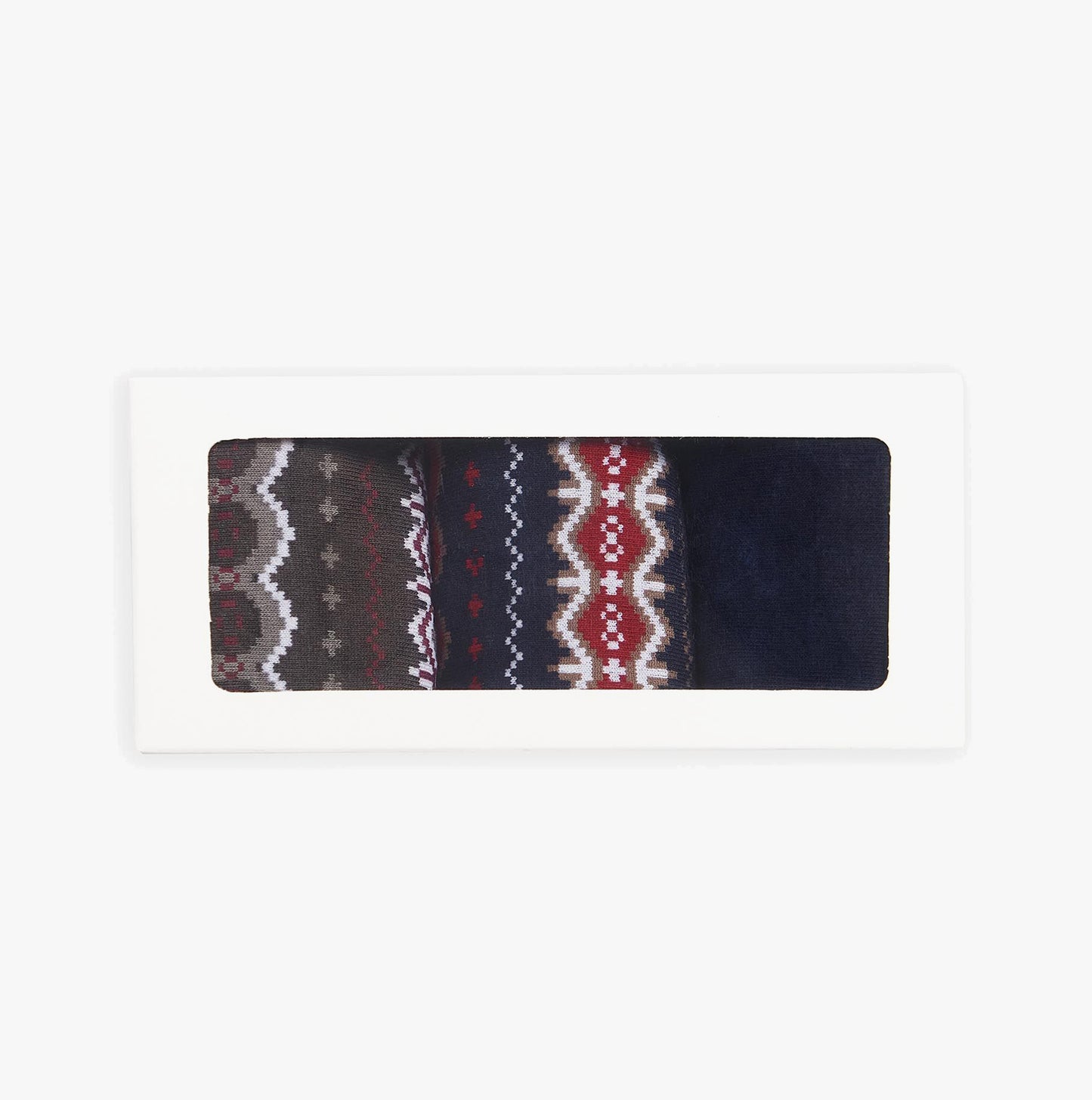 Barbour FAIRISLE Mens Gift Set Cranberry/Black Slate Mix