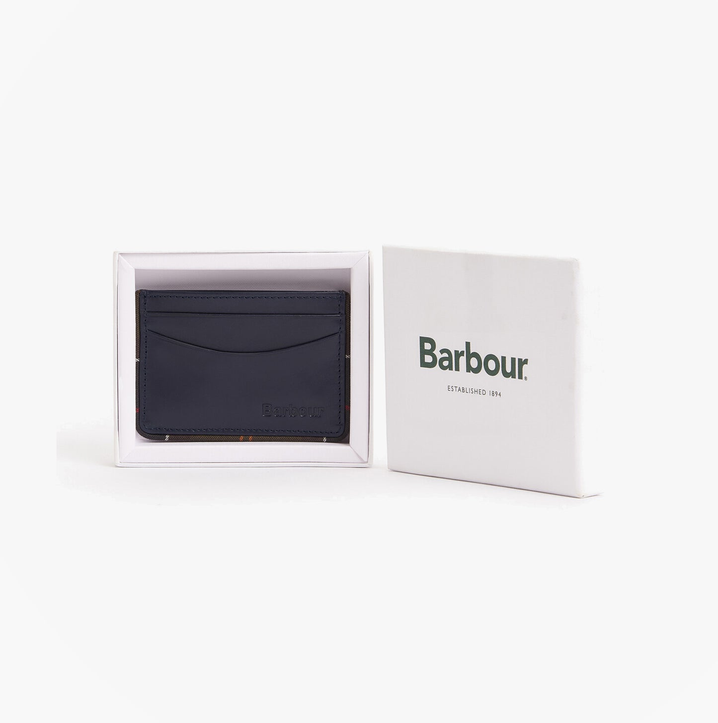 Barbour CHATTON LEATHER Mens Card Holder Navy/Classic