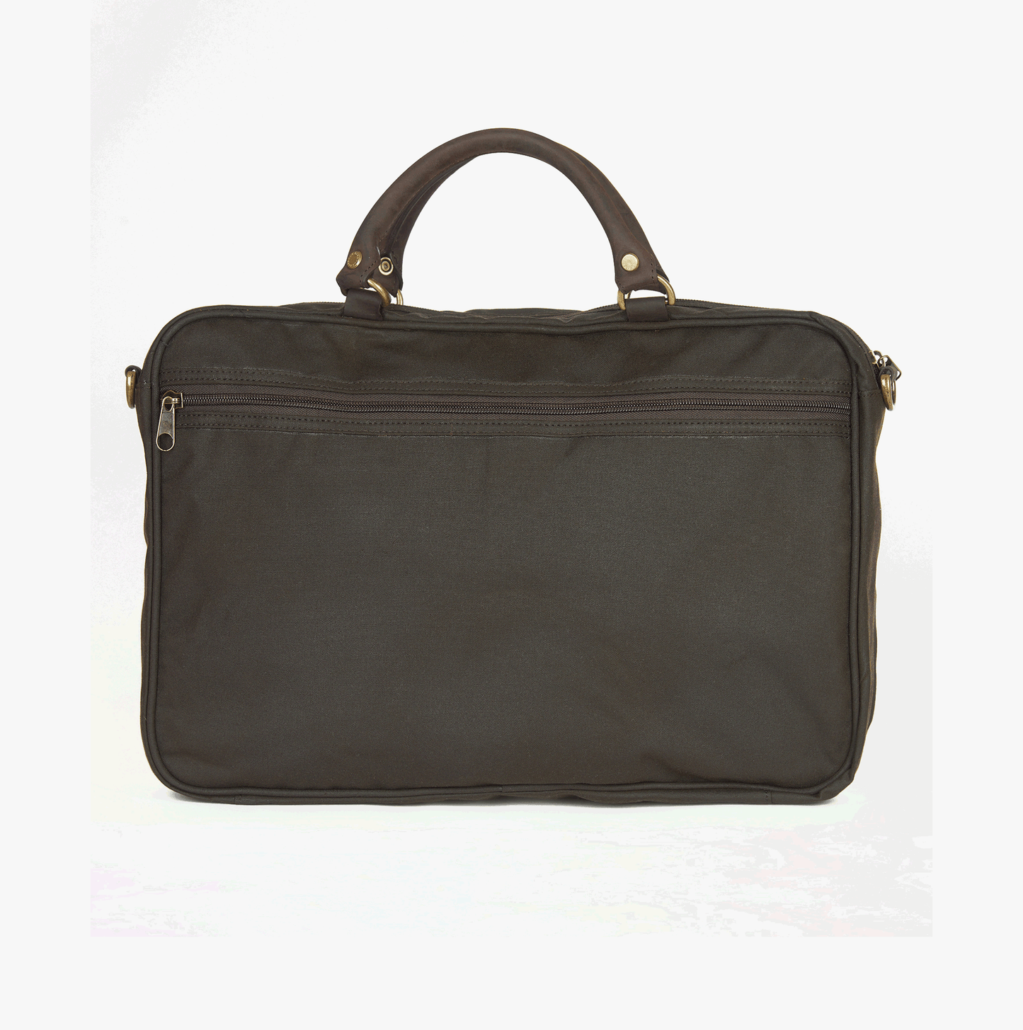 Barbour WAX LEATHER Unisex Adults Laptop Bag Olive