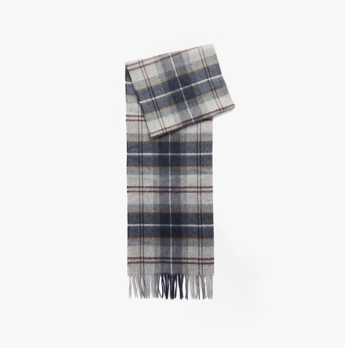 Barbour WOOL CASHMERE TARTAN Mens Winter Grey Midnight