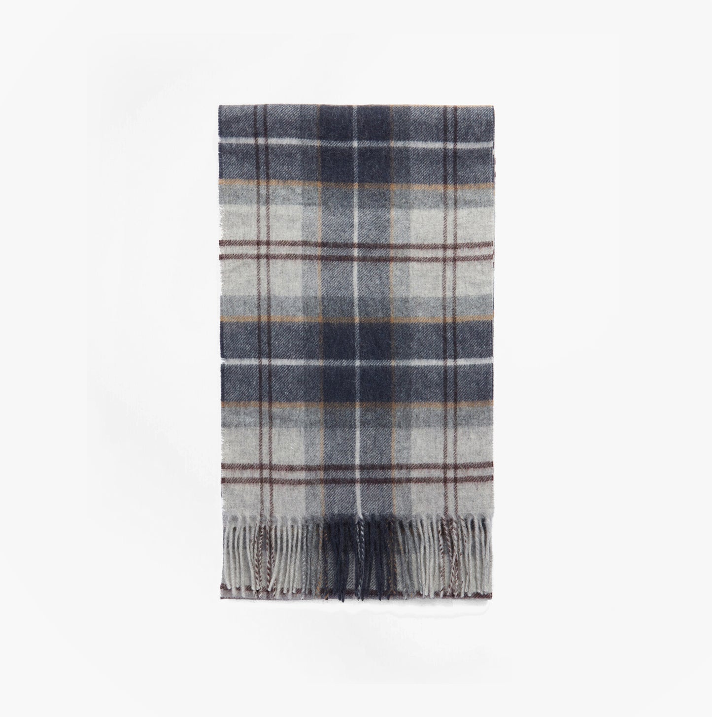 Barbour WOOL CASHMERE TARTAN Mens Winter Grey Midnight