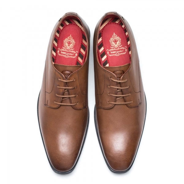 SHILLING Mens Leather Derby Shoes Tan