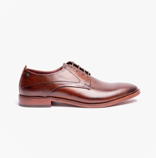 SCRIPT Mens Leather Derby Shoes Brown