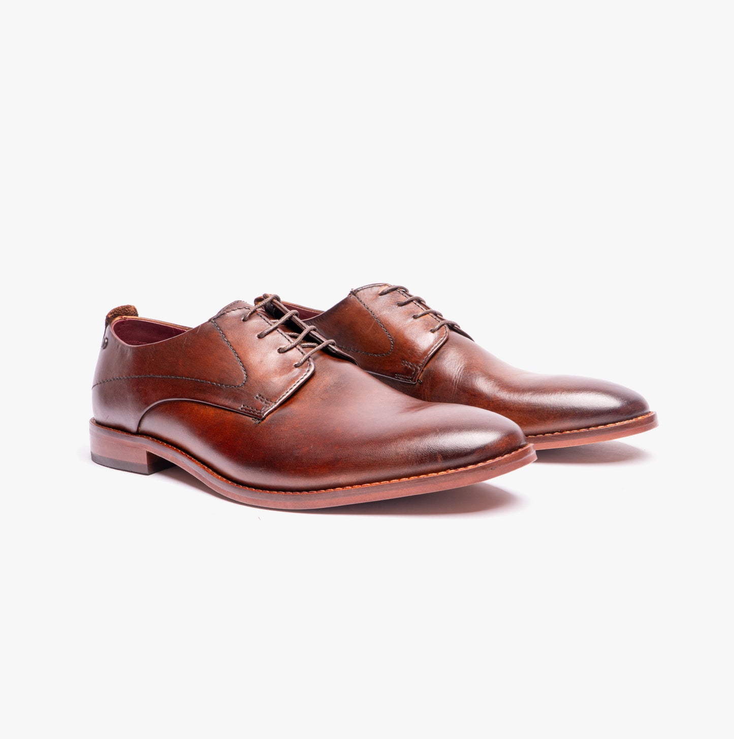 SCRIPT Mens Leather Derby Shoes Brown