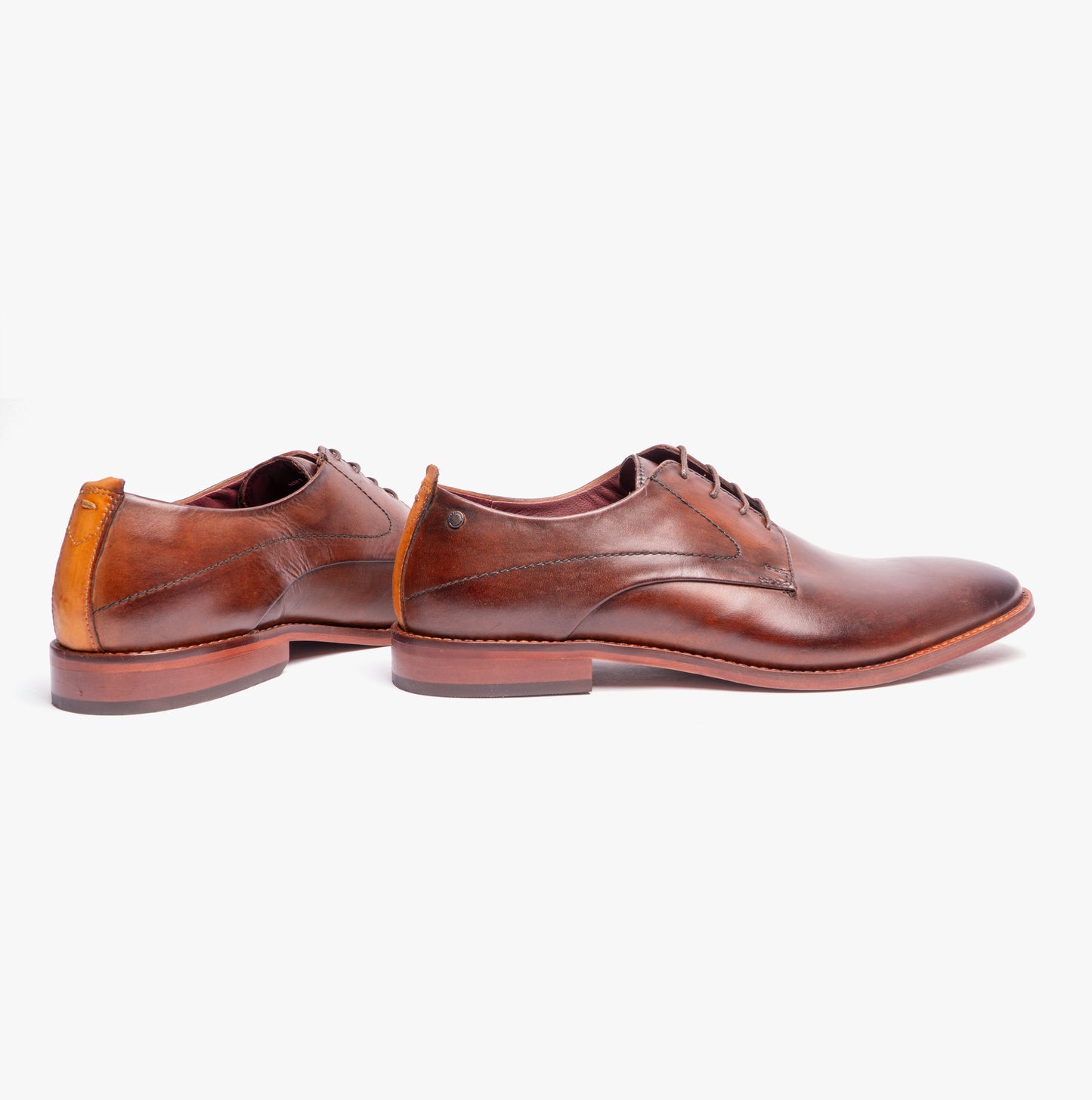 SCRIPT Mens Leather Derby Shoes Brown