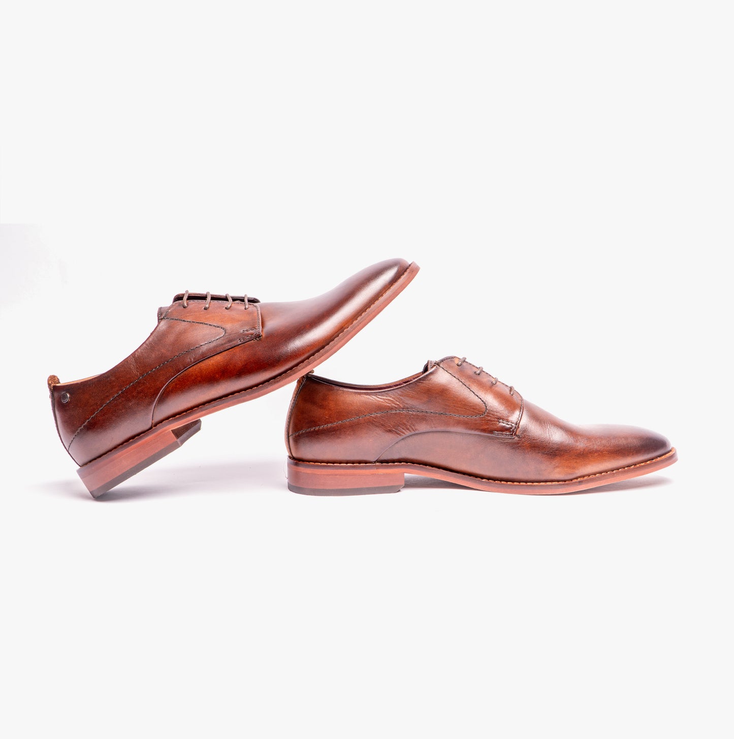 SCRIPT Mens Leather Derby Shoes Brown