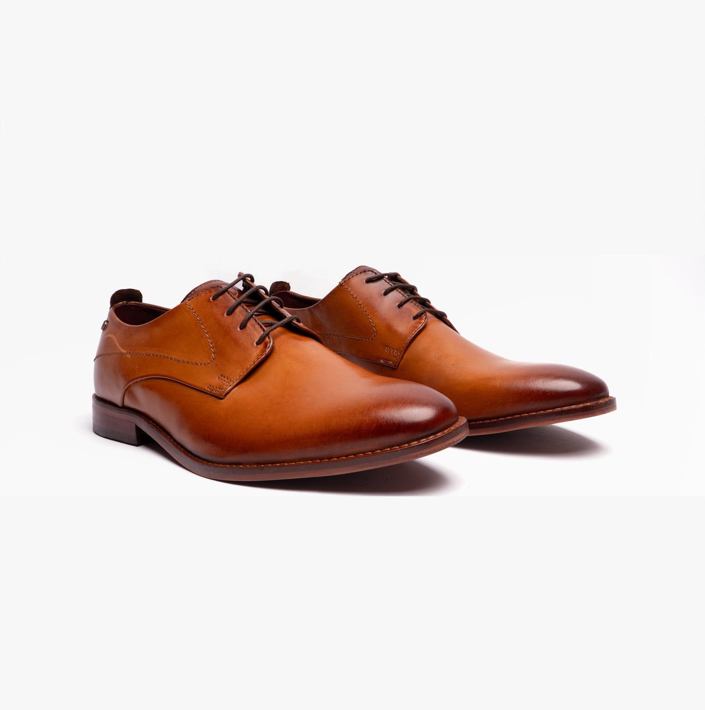 SCRIPT Mens Leather Derby Shoes Tan