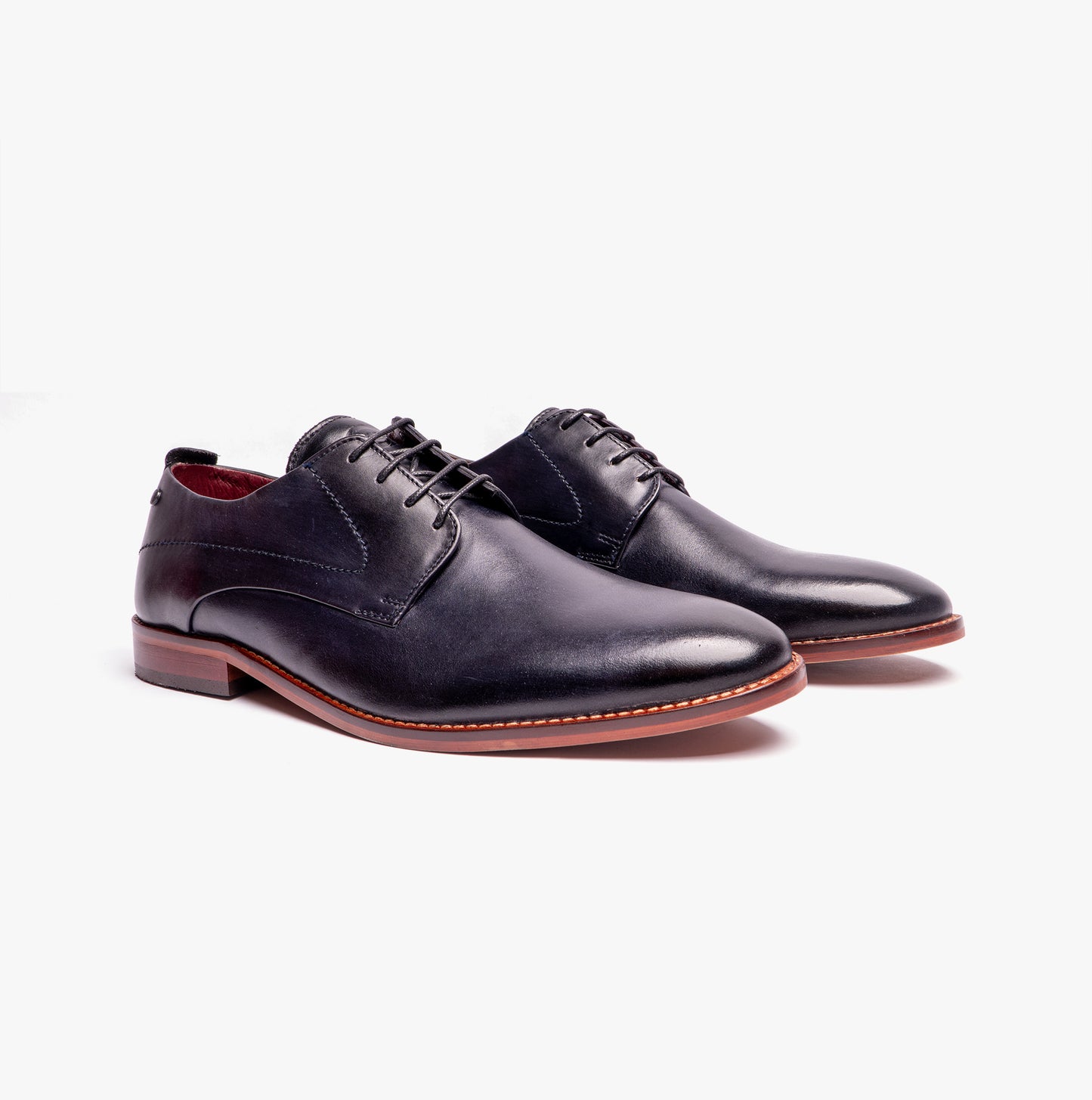 SCRIPT Mens Leather Derby Shoes Navy
