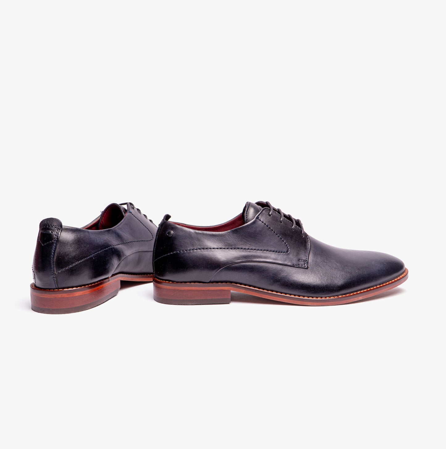 SCRIPT Mens Leather Derby Shoes Navy
