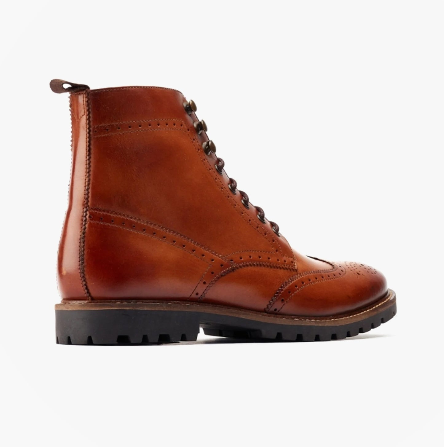 Base London BOONE Mens Leather Oxford Brogue Boots Tan