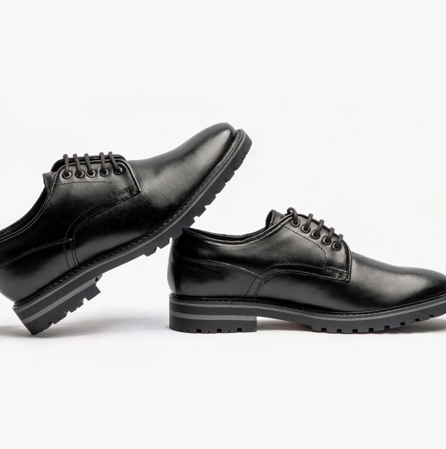 HALSEY WAXY Mens Formal Lace Up Shoes Black
