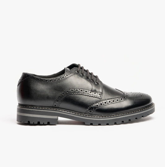 GIBBS WAXY Mens Formal Lace Up Shoes Black
