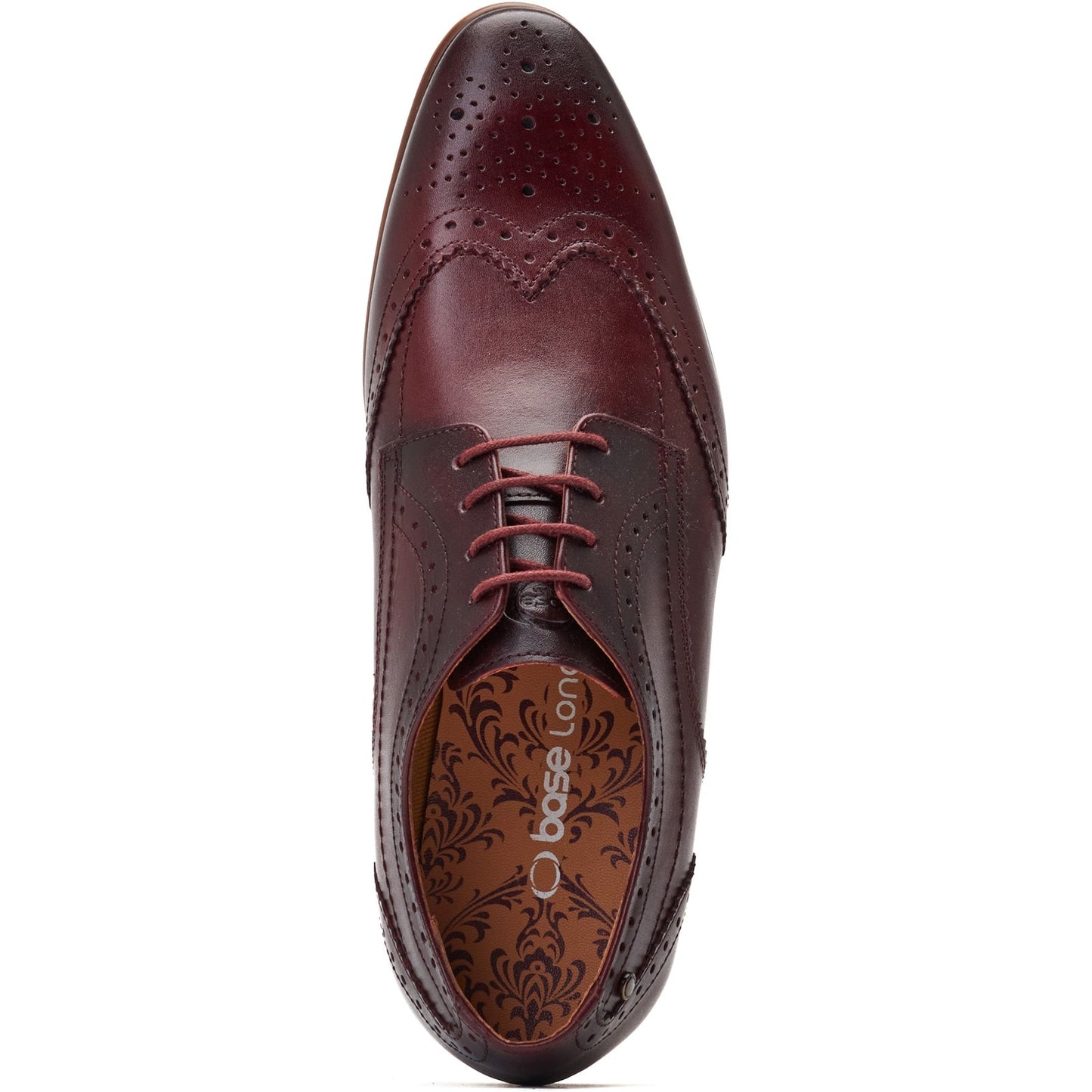 Base London BARBERA Mens Brogue Shoes Dark Red