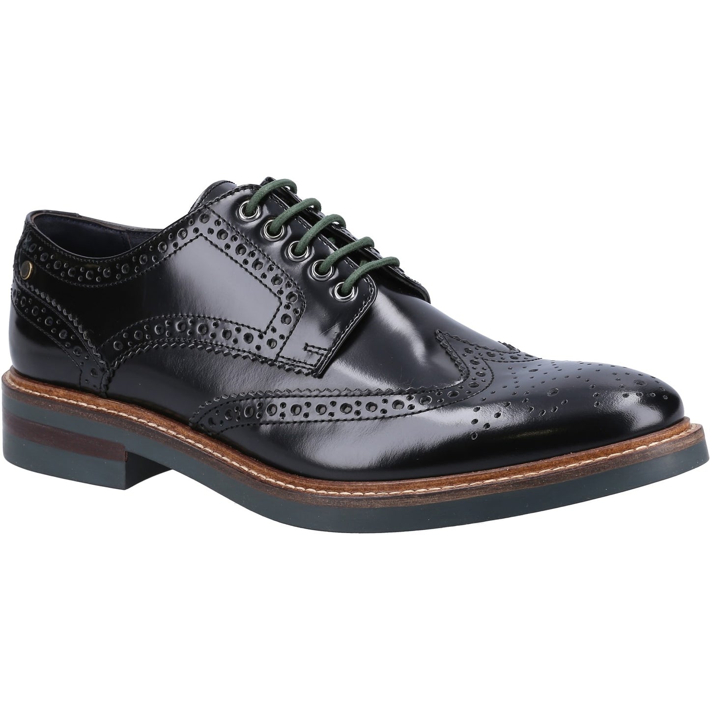 Base London WOBURN EXCEL Mens Brogue Shoes Black