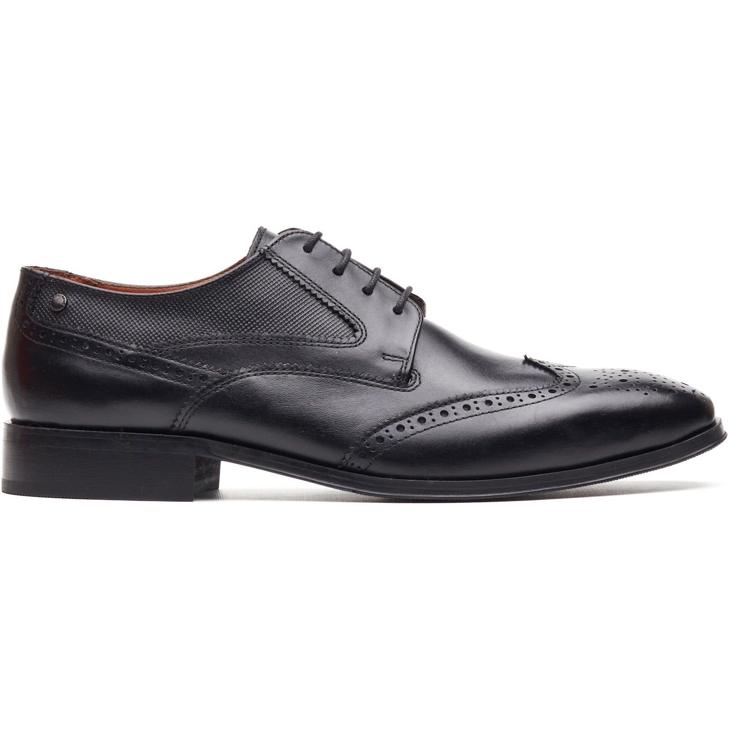 Base London STEEPLE Mens Brogue Shoes Black