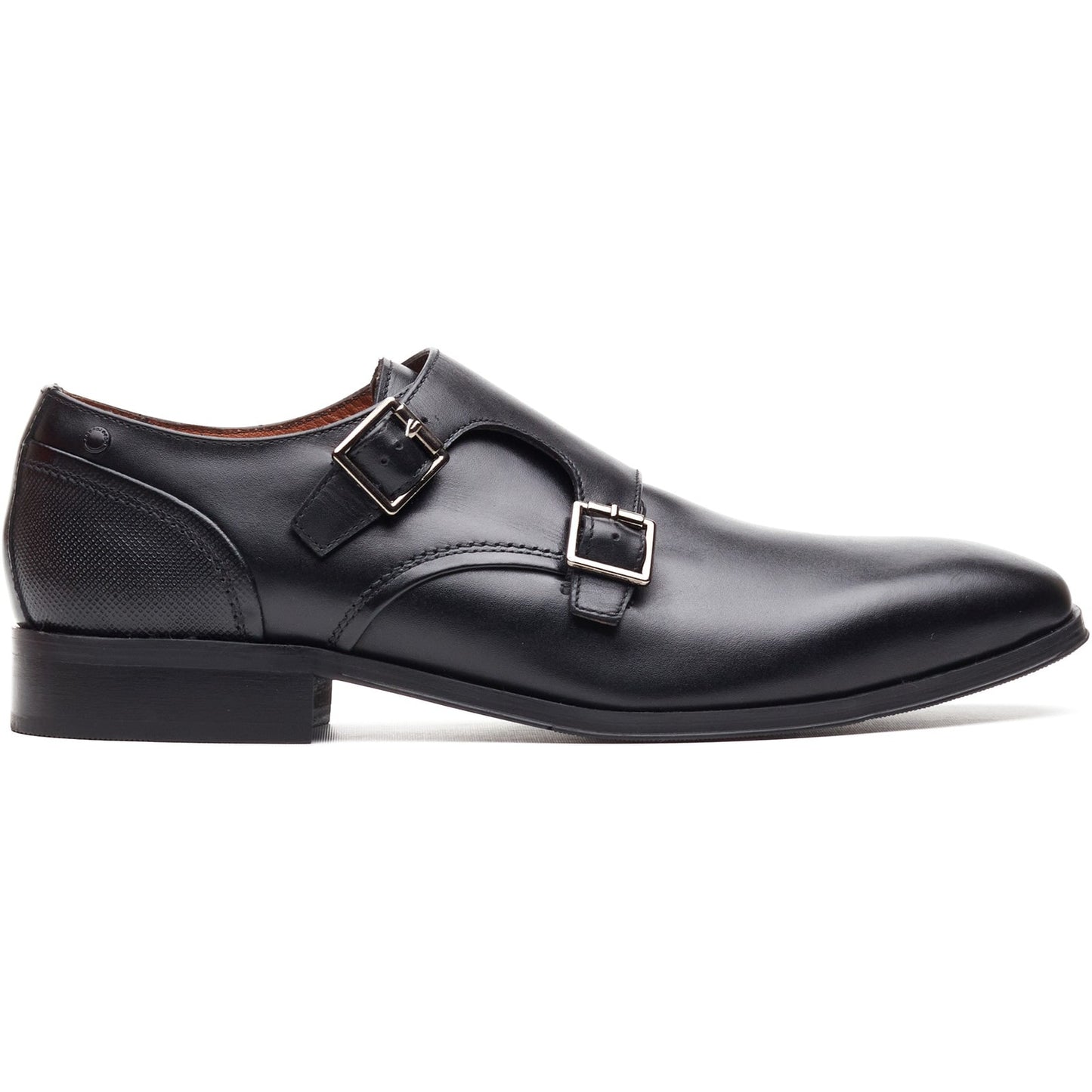 Base London CLERIC Mens Monk Shoes Black