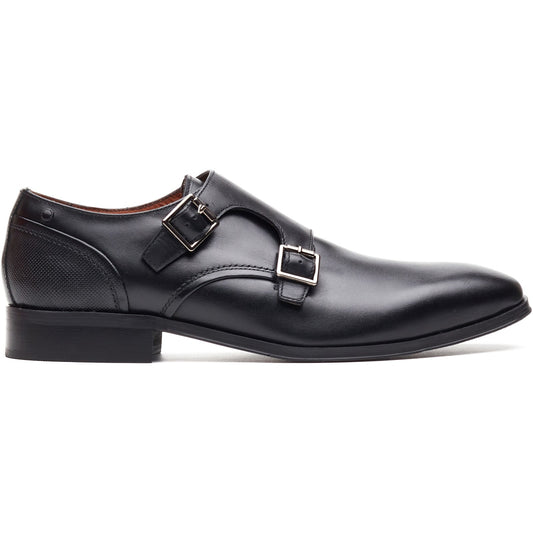 Base London CLERIC Mens Monk Shoes Black
