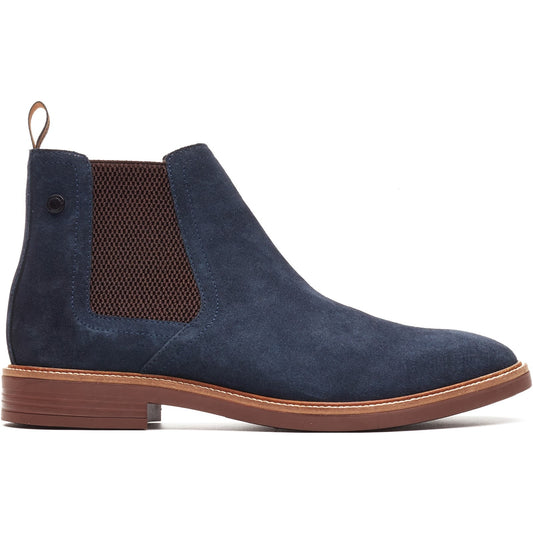 Base London SUSSEX Mens Chelsea Boots Navy