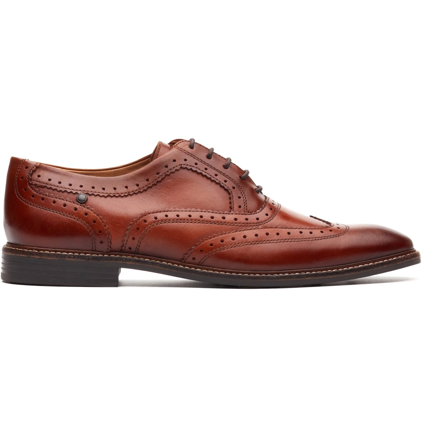 Base London CLARENCE Mens Brogue Shoes Tan