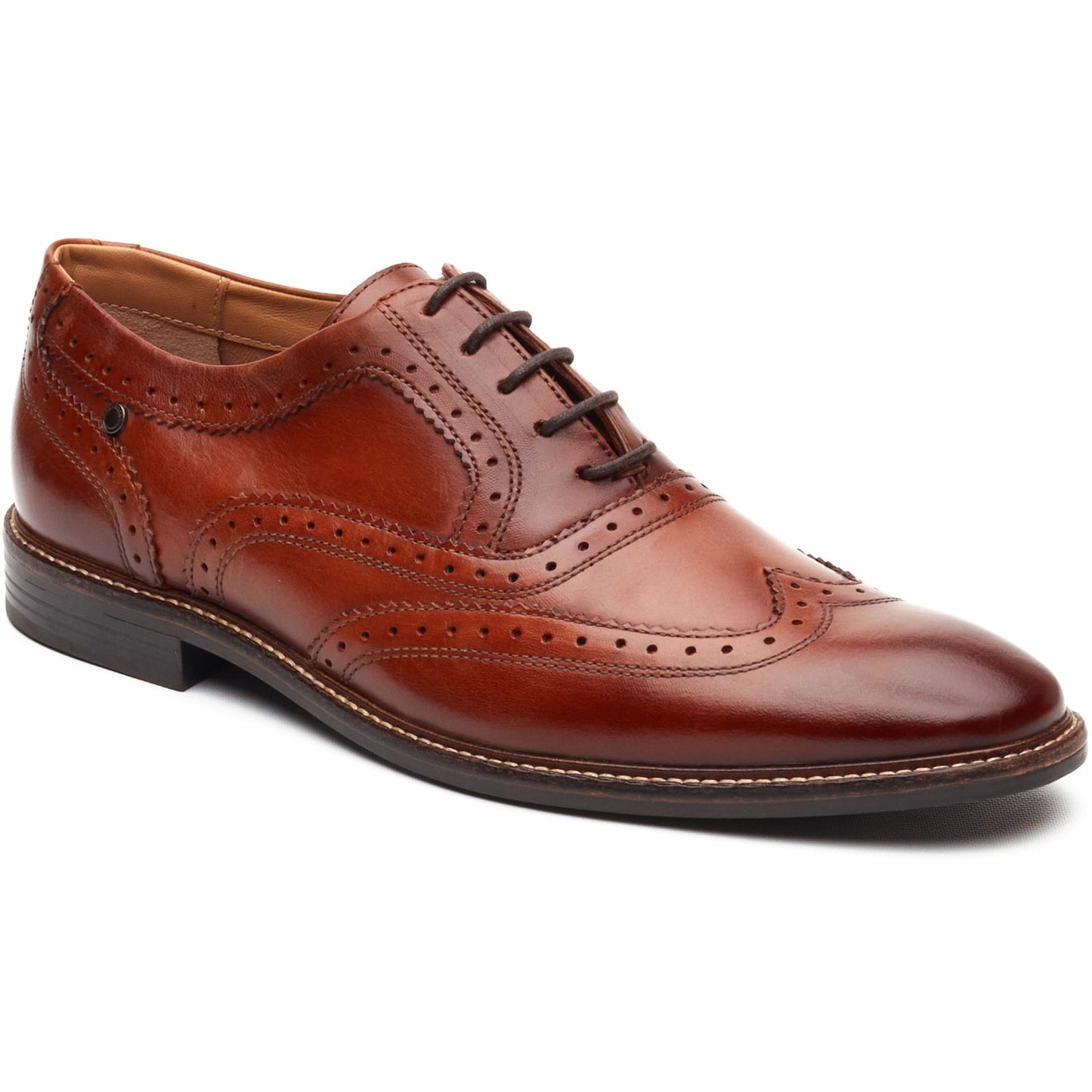 Base London CLARENCE Mens Brogue Shoes Tan