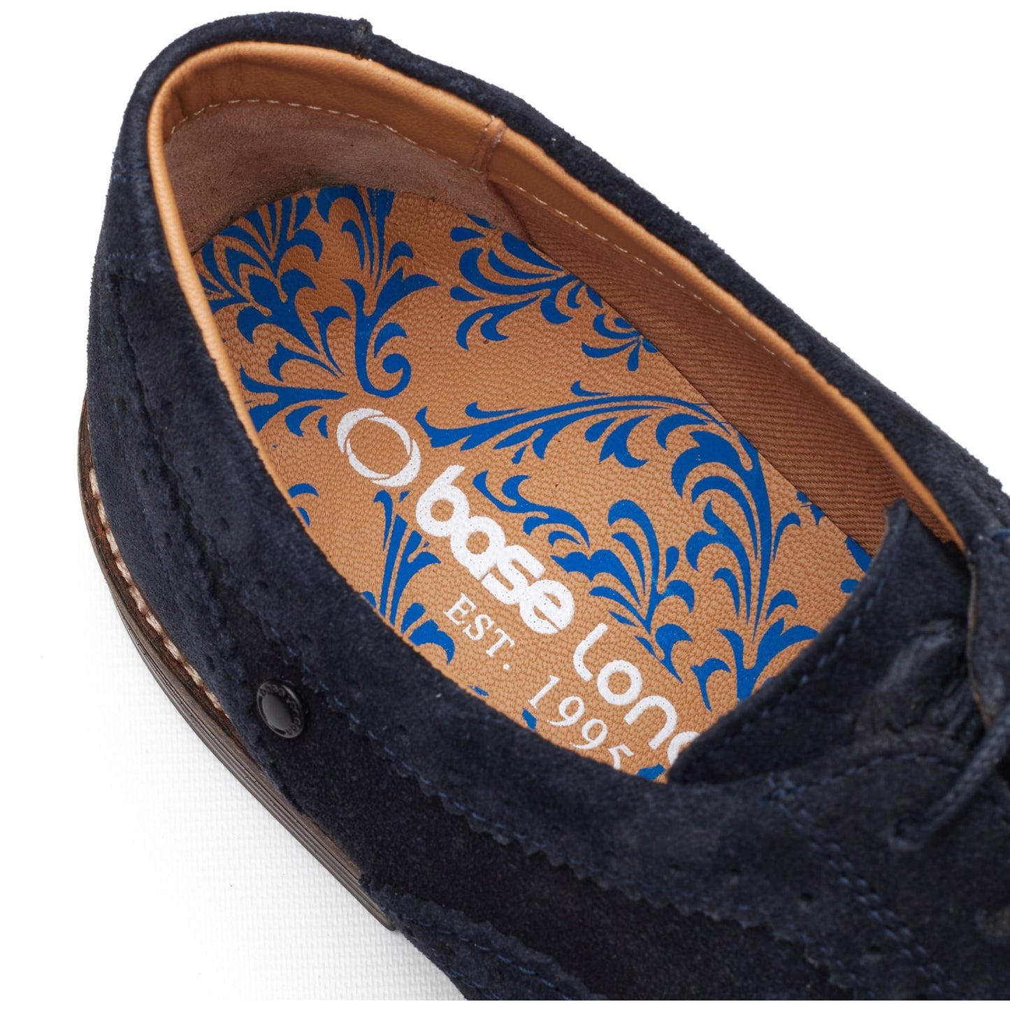 Base London CLARENCE Mens Brogue Shoes Navy