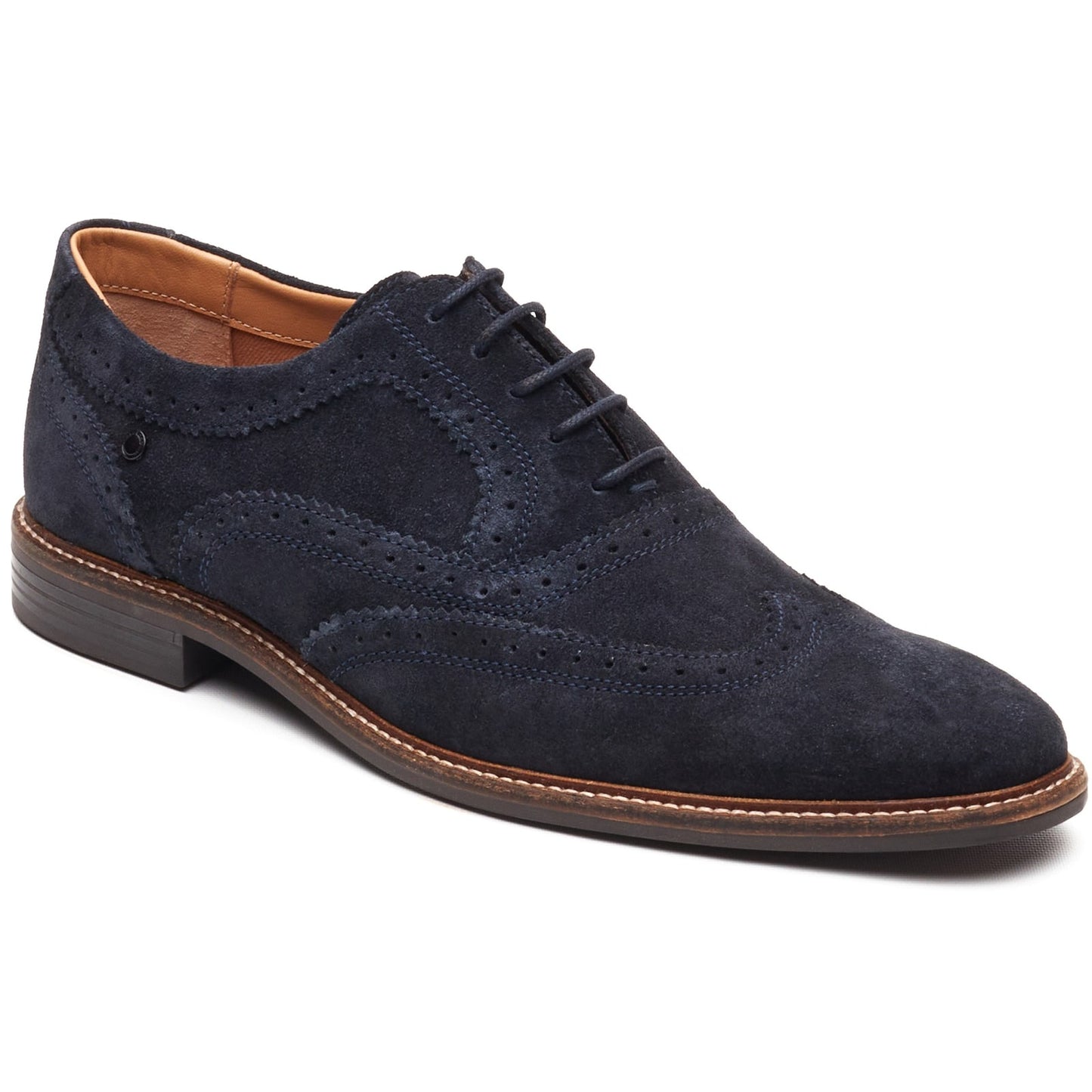 Base London CLARENCE Mens Brogue Shoes Navy