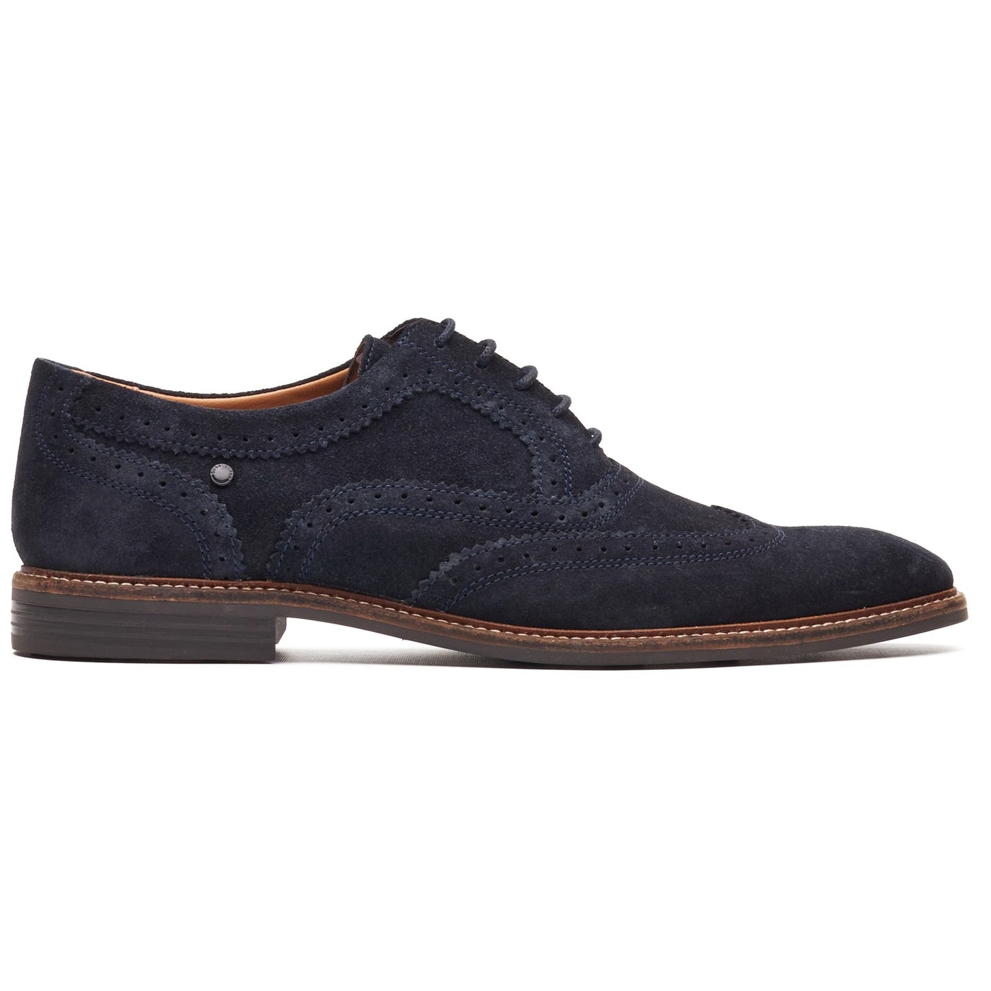 Base London CLARENCE Mens Brogue Shoes Navy