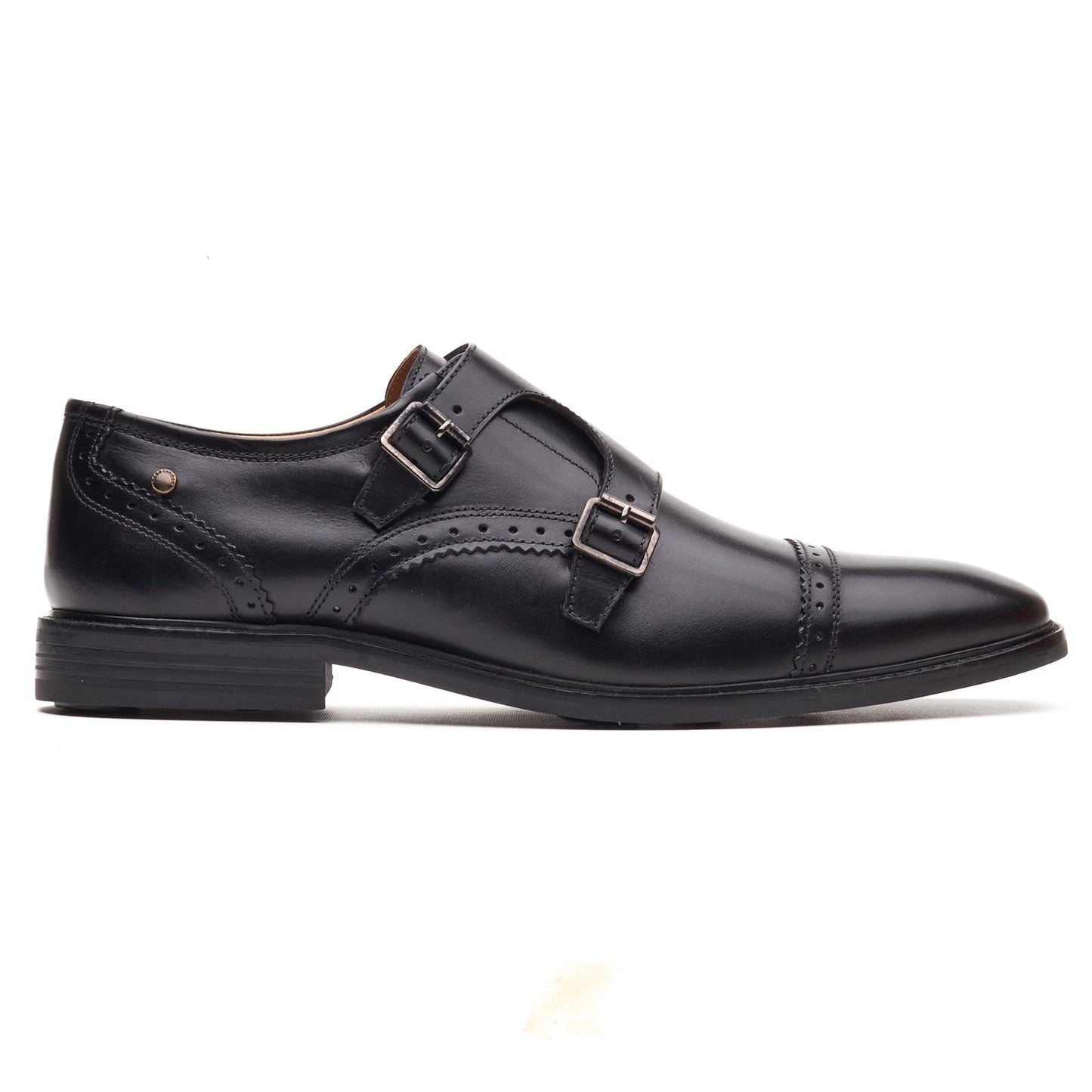 Base London HENLEY Mens Monk Shoes Black