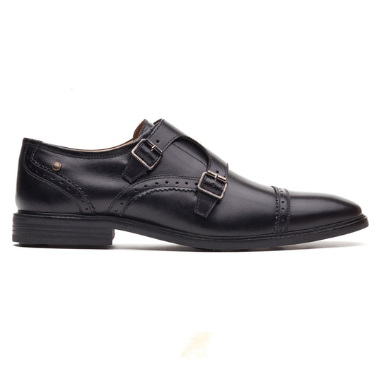 Base London HENLEY Mens Monk Shoes Black