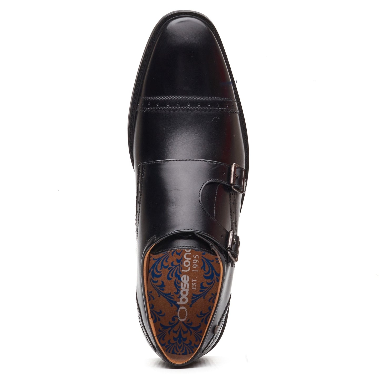 Base London HENLEY Mens Monk Shoes Black