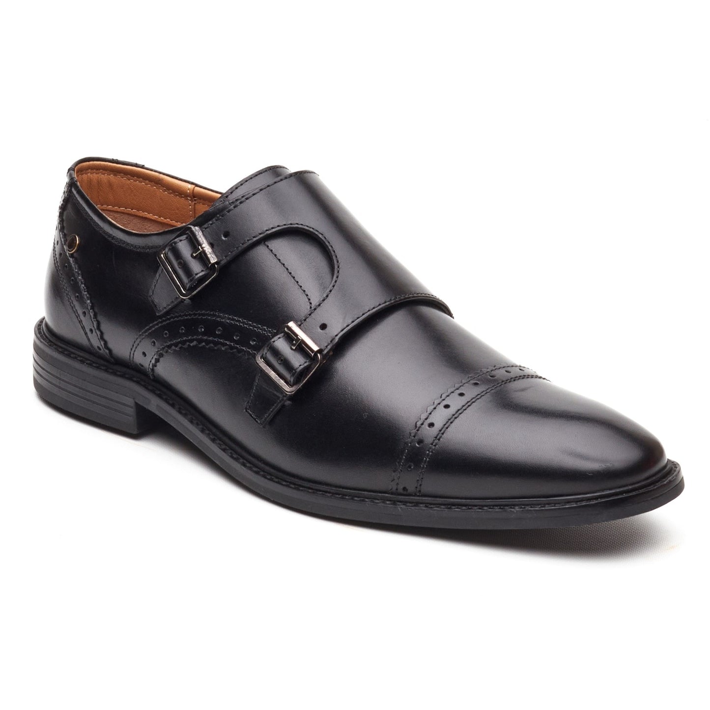 Base London HENLEY Mens Monk Shoes Black