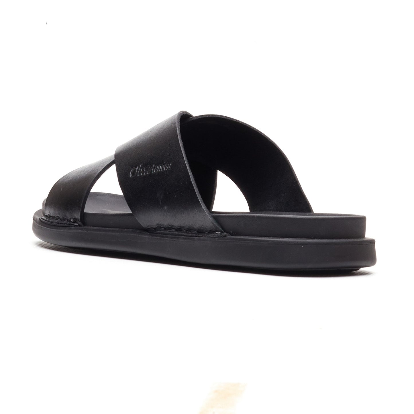 Base London DRIFT Mens Cross Strap Sandals Black