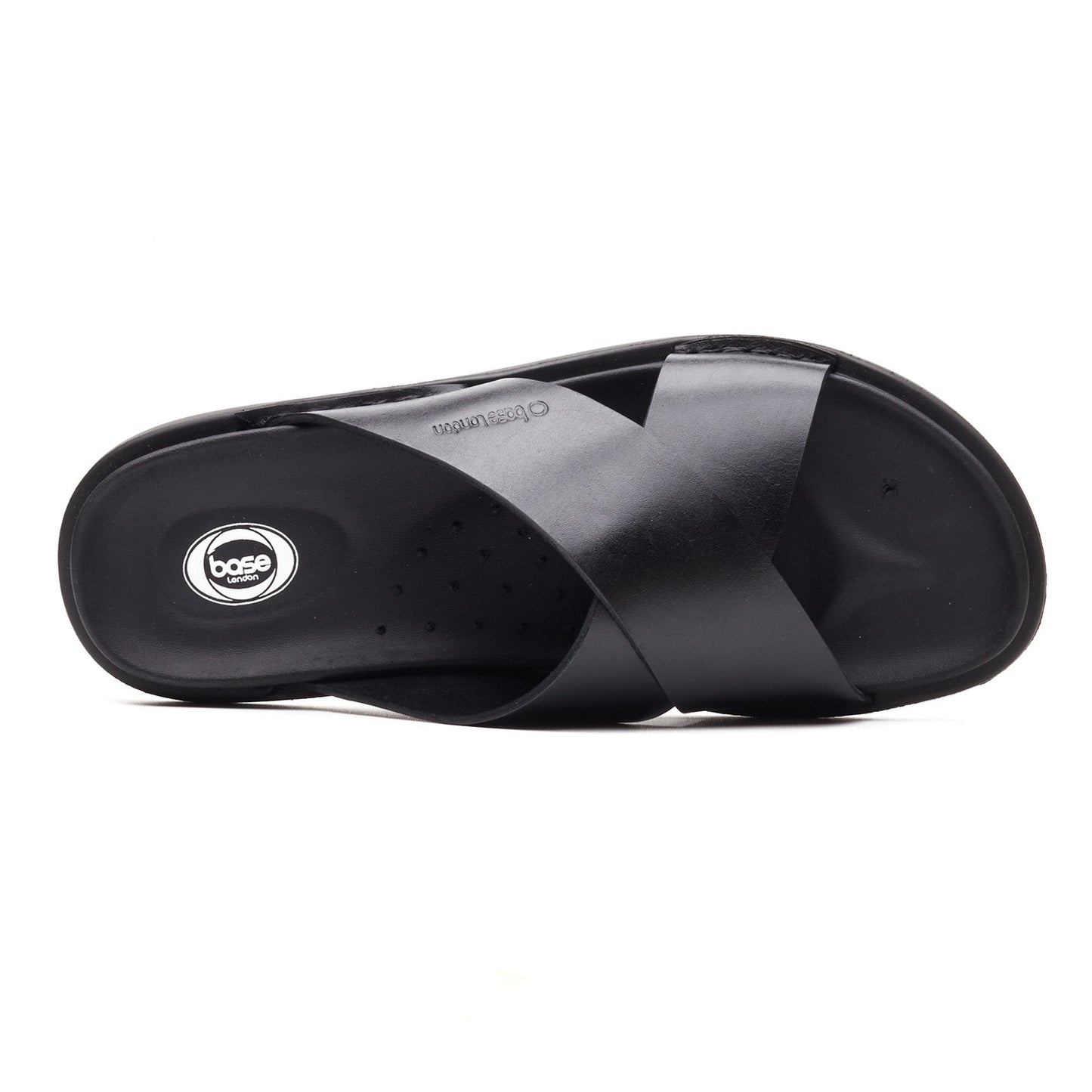 Base London DRIFT Mens Cross Strap Sandals Black