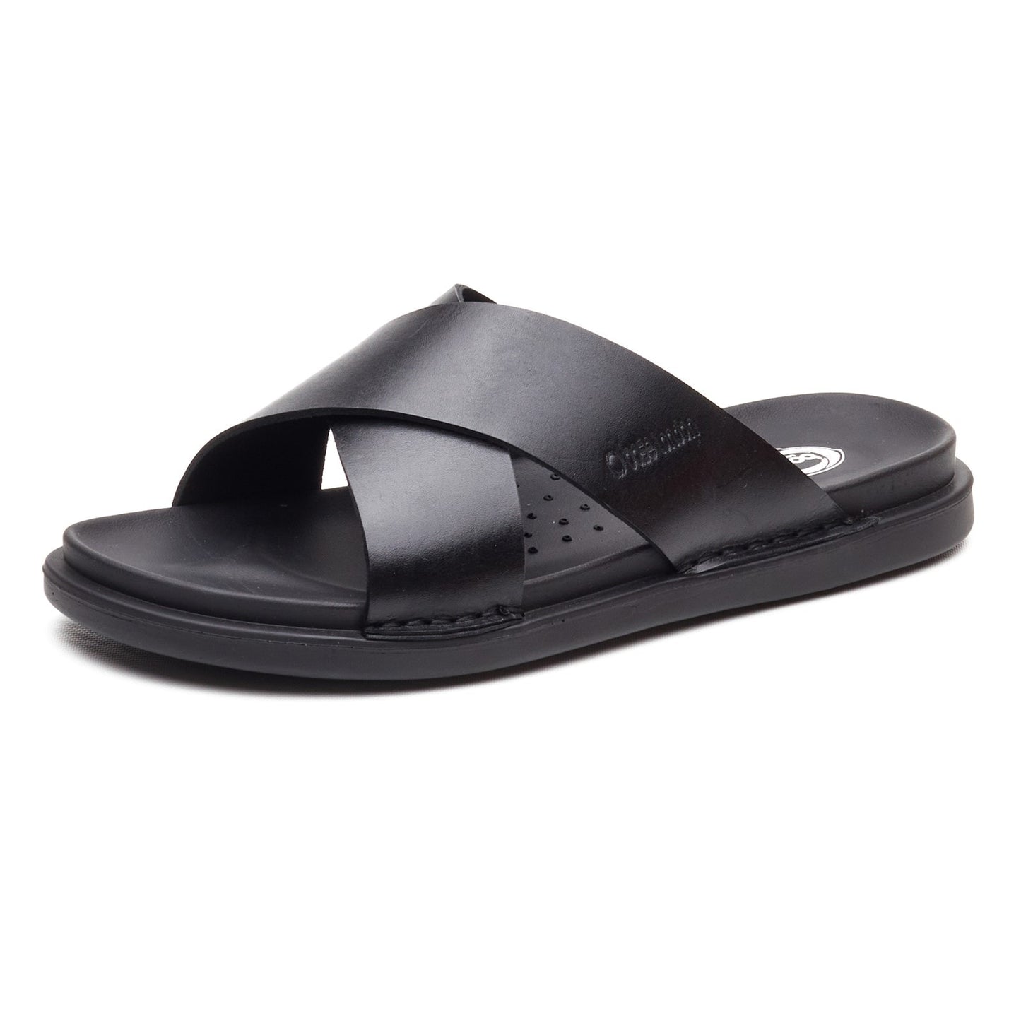 Base London DRIFT Mens Cross Strap Sandals Black