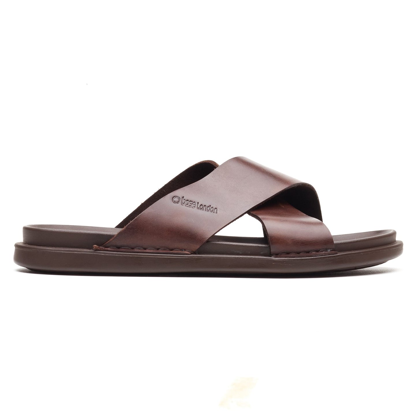 Base London DRIFT Mens Cross Strap Sandals Brown