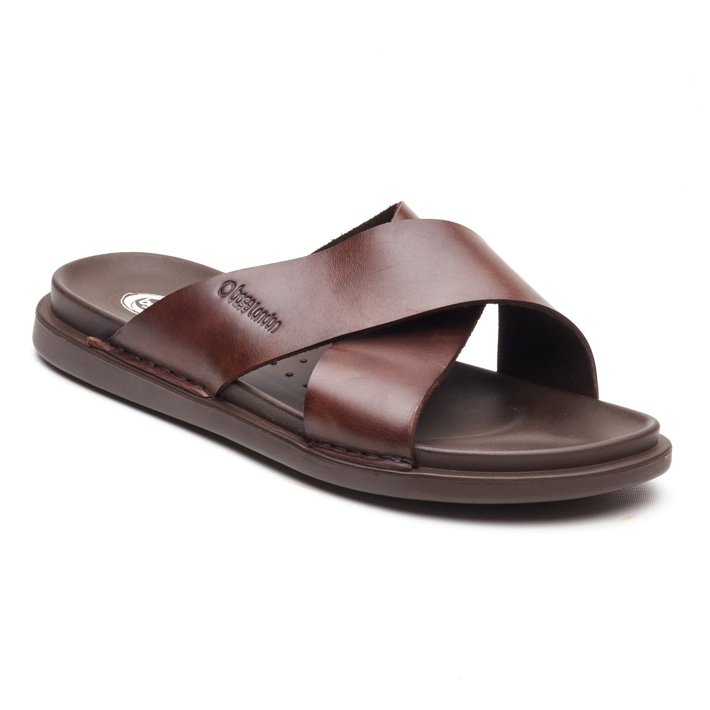 Base London DRIFT Mens Cross Strap Sandals Brown