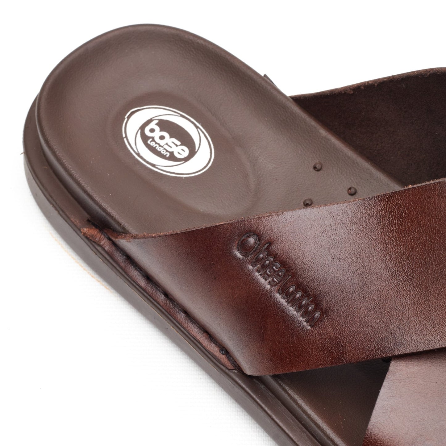 Base London DRIFT Mens Cross Strap Sandals Brown