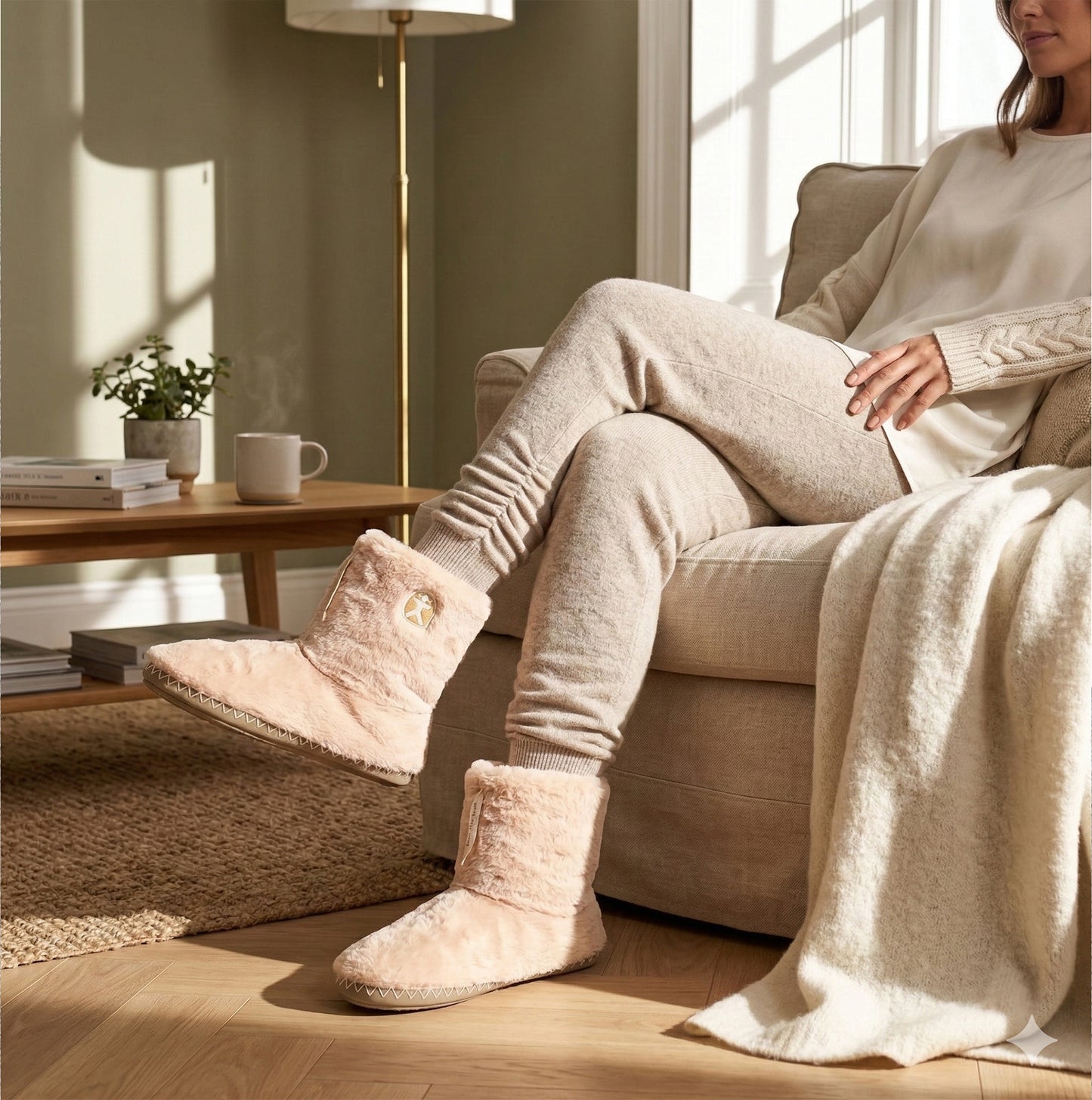 Bedroom Athletics MARILYN Womens Faux Fur Boot Slippers Gingerbread
